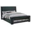 Coaster Fine Furniture 305821KE Preston - Upholstered Eastern King Audio Flame Visualizer Bed - Blue