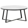 Coaster Fine Furniture 723238-S2 Hugo - 2 Piece Faux Marble Coffee And End Table Set - White