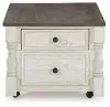 Ashley Furniture T994-20 Havalance - Lift Top Cocktail Table with Storage Drawers - White / Gray