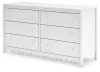 Ashley Furniture EB1810-231 Hallityn - Six Drawer Dresser - White