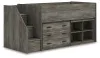 Ashley Furniture B4480B16 Ashley Furniture B4480B16 Frandern - Twin Loft Bed With Bookcase And Drawer Storage - Gray