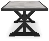 Ashley Furniture P792-625 Beachcroft - Rectangular Dining Table With Umbrella Option - Black / Light Gray