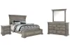 Pulaski Furniture P091-BR-K2-KIT4 Pulaski Furniture P091-BR-K2-KIT4 Madison Ridge - Queen Storage Bed, 2 Nightstands And Drawer Dresser With Framed Mirror - Heritage Taupe