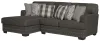 Jackson Furniture Industries 5473/42/75 Crawford - 2 Piece Sofa Chaise With LSF Chaise With 6 Included Accent Pillows - Dark Gray