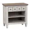 Liberty Furniture 824-BR61 Heartland - 1 Drawer Nightstand With Charging Station - Antique White / Tobacco Tops