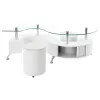 Coaster Fine Furniture 703400 Buckley - 3 Piece Coffee Table And Stools Set - White High Gloss