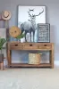 CoasterElevations 952853 Esther - 3-Drawer Wood Console Table - Natural Sheesham
