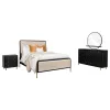 Coaster Fine Furniture 224331KECRM-S4 Arini - 4 Piece Eastern King Bedroom Set - Cream And Black