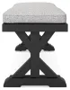 Ashley Furniture P792-600 Beachcroft - Bench With Cushion - Black / Light Gray