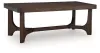 Ashley Furniture T438-1 Korestone - Rectangular Cocktail Table - Dark Brown
