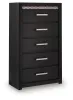 Ashley Furniture PCB2611-46 Brizmore - Five Drawer Chest - Black