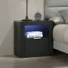 New Classic B1832-040 Asher - Nightstand With LED Light - Smoke