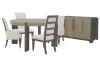 Pulaski Furniture P402230-KIT34 Pulaski Furniture P402230-KIT34 Anderson Park - Round Dining Table With 2 Upholstered Side Chairs, 2 Upholstered Arm Chairs And Sideboard - Moose Trail / Frontier Brown