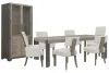 Pulaski Furniture P402240-KIT63 Pulaski Furniture P402240-KIT63 Anderson Park - Leg Dining Table With 4 Klismos Dining Chairs, 2 Upholstered Arm Chairs And China Cabinet - Moose Trail / Frontier Brown