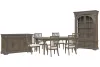 Pulaski Furniture P413240-KIT15 Pulaski Furniture P413240-KIT15 Madison Ridge - Extendable Leg Dining Table With 6 Arm Chairs, Server And China Cabinet - Natural Bark