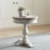 Liberty Furniture 824-OT1022 Heartland - Round Pedestal Chair Side Table - Antique White / Tobacco Tops