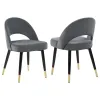 CoasterEssence 192542 Lindsey - Upholstered Dining Side Chair (Set of 2) - Gray