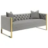CoasterElevations 509111-S3 Eastbrook - 3 Piece Velvet Upholstered Tufted Sofa Set - Gray
