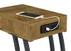 CoasterEssence 900577 Troy - 1-Drawer C-Shaped Side Table Power Outlet - Rustic Nutmeg