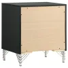 Coaster Fine Furniture 224992 Lucia - 2-Drawer Nightstand Bedside Table - Black