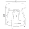 Coaster Fine Furniture 722208-S2 Dacre - 2 Piece Round Coffee And End Table Set - Dark Charcoal