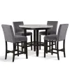 New Classic 41-400-GYRC4C New Classic 41-400-GYRC4C Celeste - Round Counter Table With 4 Chairs - Black / Gray