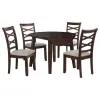 Coaster Fine Furniture 150340 Barton - 5 Piece Round Wood Dining Table Set - Dark Brown