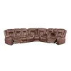 New Classic 20-2505B-3PMW New Classic 20-2505B-3PMW Morello - 3 Piece P1 Sofa/Loveseat/Wedge With Power Footrest - Brown