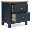 Ashley Furniture B414-92 Landocken - Two Drawer Night Stand - Brown / Blue
