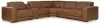 Ashley Furniture PCU10700S14 Ashley Furniture PCU10700S14 Magic Man - 6-Piece Power Reclining Sectional With Console And Armless Chair With Manual Headrest - Caramel