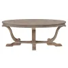 Liberty Furniture 154-OT1010 Greystone Mill - Oval Cocktail Table - Stone White Wash / Wirebrush Distressing
