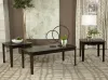 CoasterEssence 736184 Amaro - 3 Piece Coffee And End Table Set - Dark Brown
