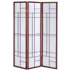 CoasterEveryday 900110 Katerina - 3-Panel Room Divider Folding Shoji Screen - Cherry