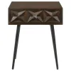 CoasterEveryday 959539 Ezra - 1-Drawer Rectangular Accent Side Table - Coffee Brown
