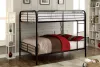 Furniture of America CM-BK1035F-BK-BED Brocket - Full Over Full Bunk Bed - Black - Metal