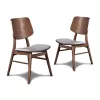 New Classic D1651-20-GRY New Classic D1651-20-GRY Oscar - Chair With Cushion (Set of 2) - Walnut / Dark Gray