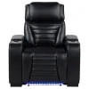 Coaster Fine Furniture 603253PP Zuma - Faux Leather Upholstered Dual Power LED Recliner - Black