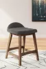 Ashley Furniture D615-224 Ashley Furniture D615-224 Lyncott - Upholstered Barstool (Set of 2) - Charcoal / Brown
