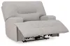 Ashley Furniture 93605/58/57/97/82 Acklen Place - 4 Pc. - 3-Piece Power Reclining Sectional Sofa With Raf Chaise, Wide Seat Power Recliner - Pewter