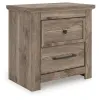 Ashley Furniture PCB2260-92 Rusticott - Two Drawer Night Stand - Brown