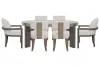 Pulaski Furniture P402230-KIT45 Pulaski Furniture P402230-KIT45 Anderson Park - Round Dining Table With 4 Klismos Dining Chairs And 2 Host Chairs - Moose Trail / Frontier Brown