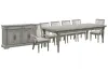 Pulaski Furniture P091240-KIT34 Pulaski Furniture P091240-KIT34 Madison Ridge - Extendable Leg Dining Table With 4 Side Chairs, 2 Arm Chairs And Server - Bluff Gray