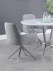 CoasterElevations 110322 Abby - Fabric Upholstered Swivel Dining Arm Chair - Light Gray