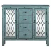 CoasterEveryday 950736 Rue - 4-Drawer Wood Trellis Accent Storage Cabinet - Blue