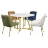 Coaster Fine Furniture 107171 Gwynn - Round Marble Stainless Steel Dining Table - Gold