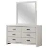 CoasterEveryday 207053M Brantford - 6-Drawer Dresser With Mirror - Coastal White