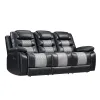 New Classic U7005-30-BKG New Classic U7005-30-BKG Nikko - Sofa With Dual Recliner - Black / Gray