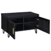Coaster Fine Furniture 915152 Brixton - 2-Door Padded Entryway Shoe Storage Bench - Black