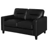 Coaster Fine Furniture 504665 Scotland - Faux Leather Upholstered Track Arm Loveseat - Black
