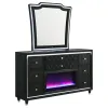 Coaster Fine Furniture 223163FBM Lorient - 8-Drawer LED Flame Box Dresser And Mirror - Black